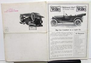 1916 Velie Light Six Car Models Brochure Mailer Biltwel Touring Coupe Roadster