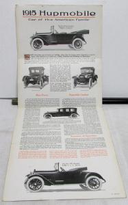 1915 Hupmobile Sales Brochure Mailer Touring Roadster Sedan Features Specs Orig