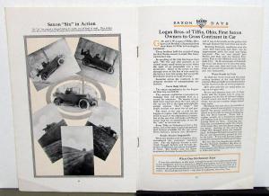 1916 Saxon Days Dealer Sales Brochure Booklet Six Roadster Delivery Original