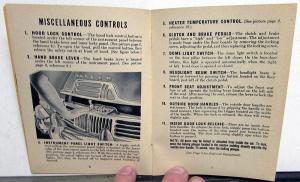 1948 Kaiser Special Owners Instruction Book Manual
