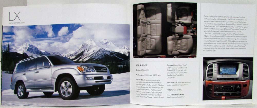 2007 Lexus Model Guide Sales Brochure - LS GS ES IS SC RX GX LX