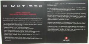 2006-2007 Citroen C-Metisse Concept Car Sales Folder