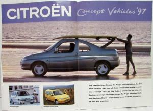 1997 Citroen Berlingo Concept Vehicles Folder/Poster - UK Market