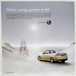 2009 Saab 9-3 Convertible Winter Spring Summer Fall Sales Card