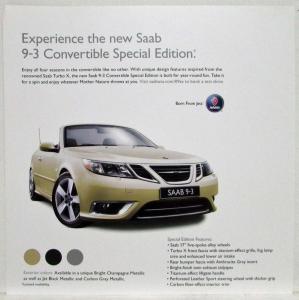 2009 Saab 9-3 Convertible Winter Spring Summer Fall Sales Card