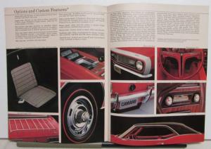 1968 Chevrolet Camaro Sales Brochure Hugger SS RS 396 Options Features Original