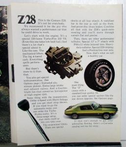 1971 Chevrolet Camaro Sport Coupe RS SS Z28 Color Sales Brochure REVISED