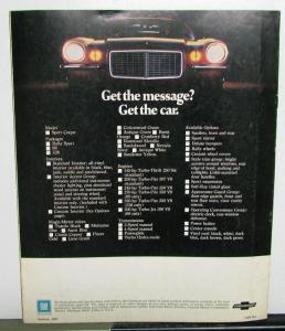 1971 Chevrolet Camaro Sport Coupe RS SS Z28 Color Sales Brochure REVISED
