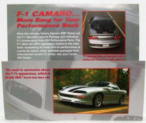 1993-1996 Chevrolet Camaro F-1 It Is Going Fast Sales Folder