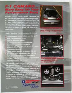 1993-1996 Chevrolet Camaro F-1 It Is Going Fast Sales Folder