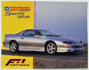 1993-1996 Chevrolet Camaro F-1 GM Performance Parts Specialty Vehicle Info Sheet
