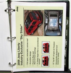 2008 Jeep Liberty Dealer Launch Guide Binder Data Promotional Info & More