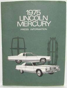 1975 Lincoln Mercury Press Kit - Montego Comet Cougar XR-7 Grand Marquis Mark IV