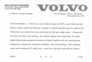 1975 Volvo 240 Series Station Wagon Press Photo and Release 0019