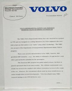 1975 Volvo 244 with 1972 VESC Press Kit