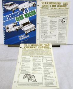 1975 Ford Econoline Club Wagon Product Info Booklet Fleet Preview Newsletters