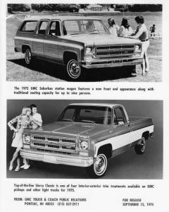 1975 GMC Suburban and Sierra Classic Press Photo 0303