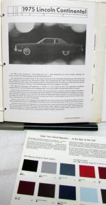 1975 Lincoln Mercury Tech Info Book Mark IV Continental Comet Cougar Montego