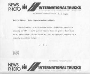 1975 International Scout Press Photo & Release 0009