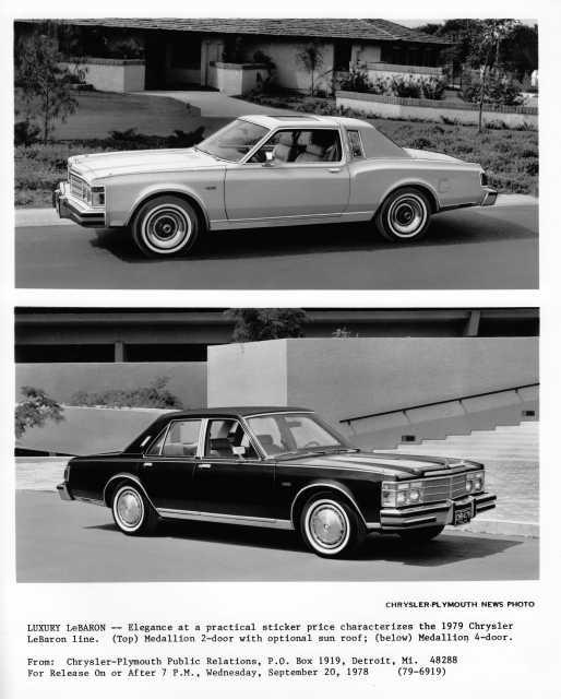1979 Chrysler LeBaron Press Photo 0091