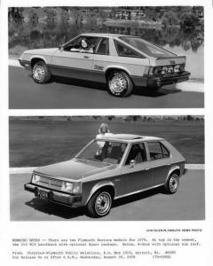 1979 Plymouth Horizon 2+2 TC3 and 4-Door Press Photo 0082