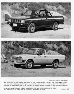 1979 Plymouth Arrow Sport and Subcompact Pickups Press Photo 0083