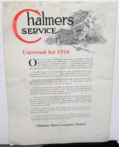 Chalmers Monogram July 1915 Edition Dealer Newsletter 1916 Models Introduction