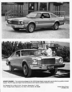 1979 Dodge Aspen R/T and Sunrise Press Photo 0174