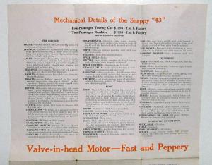 1916 Oldsmobile Model 43 Dealer Sales Brochure Folder Features & Specifications