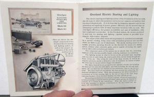 1915 Willys Overland Models 80 & 81 Touring Roadster Coupe Sales Brochure Orig