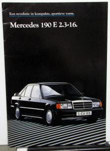 1984 Mercedes-Benz Foreign Dealer 190 E 2.3-16. Sales Brochure Dutch Text