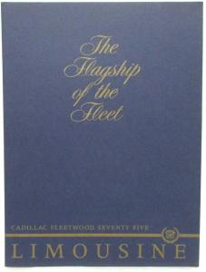 1986 Cadillac Fleetwood Seventy Five Limousine Press Kit