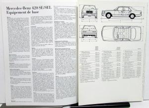 1990 Mercedes-Benz Foreign Dealer Brochure French Text S Class Models