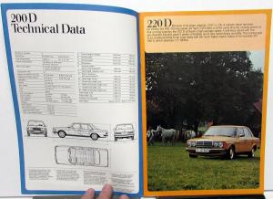 1975-76 Mercedes-Benz 200 Series Dealer Sales Brochure 200 220 240 250 280