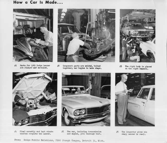 1961 Dodge Lancer How a Car is Made Press Photo 0191