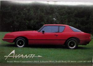 Avanti Sales Card From Main St. Ford Post Card Size