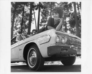 1964 Plymouth Belvedere with Model on Hood Press Photo 0098