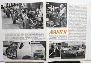 1966 1967 Avanti II Road & Track Reprint Article Performance Specs Sales Folder