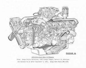 1962 Dodge Dart 318 Cu In V-8 Engine Illustrative Cutaway Press Photo 0208