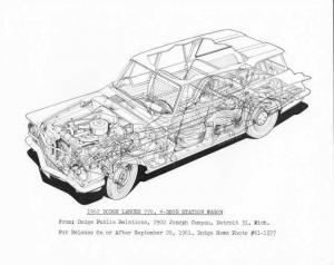 1962 Dodge Lancer 770 4-Door Station Wagon Illustrative Cutaway Press Photo 0210