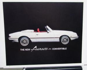 1985 Avanti Convertible Data Sheet Original