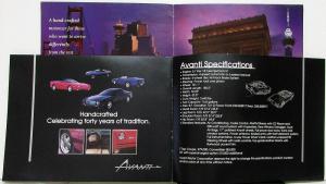 2002 Avanti Press Kit Portfolio Color Photos Sales Brochure Convertible T Top