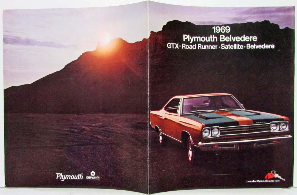 1969 Plymouth Sales Catalog Belvedere Satellite GTX Road Runner Roadrunner OEM 