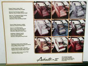 1977 Avanti II Dealer Sales Kit Brochures Data Magazine Articles W/Envelope Orig