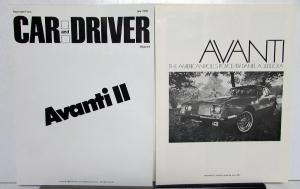 1977 Avanti II Dealer Sales Kit Brochures Data Magazine Articles W/Envelope Orig