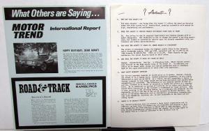 1977 Avanti II Dealer Sales Kit Brochures Data Magazine Articles W/Envelope Orig