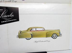 1947 Lincoln Continental V-12 Sale Brochure Convertible Cabriolet More Original