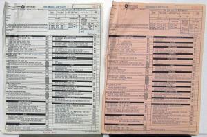 1969 Chrysler Newport Custom 300 New Yorker Town & Country Factory Order Form