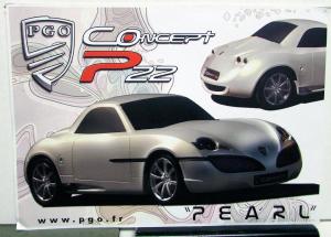 2007 PGO P22 Concept Car Pearl Auto Show Handout Card