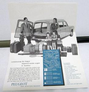 1960 Peugeot 403 Station Wagon Dealer Sales Brochure American Import Original